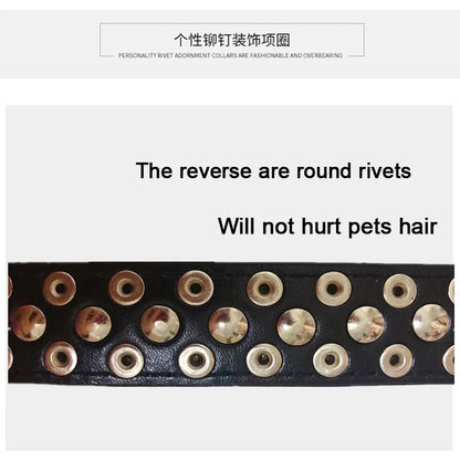 Adjustable Leather Pet Dog collar Neck Strap Supplies PU Leather Punk Rivet Spiked Dog Collar Pet Collars For Small Dog Cat Beauty World Shop