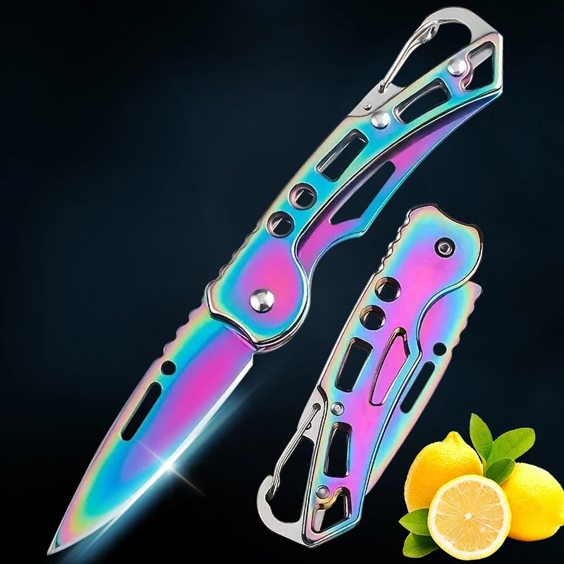 Folding Fruit Knife Stainless Steel Meat Cleaver Kitchen Knife with Non-slip Handle for Kitchen Accessories Pocket Knife Beauty World Shop