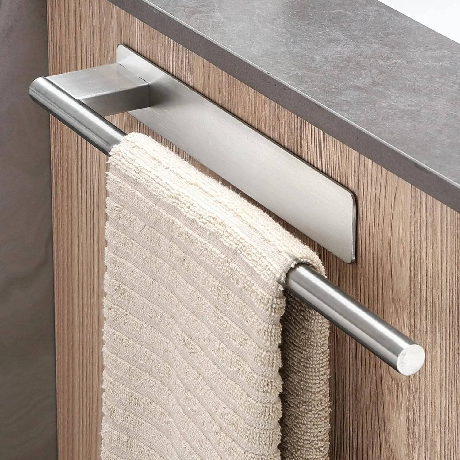 Bathroom Towel Racks No Drill Double Adhesive Towel Bar Stainless Steel Matte Black Towel Holder for Bathroom Kitchen Beauty World Shop