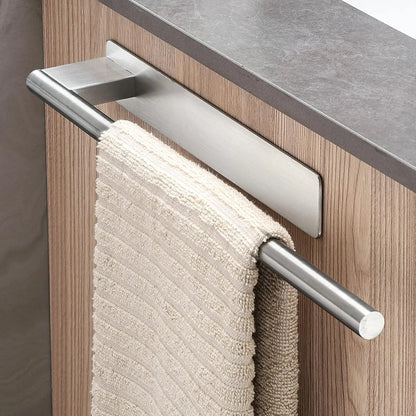 Bathroom Towel Racks No Drill Double Adhesive Towel Bar Stainless Steel Matte Black Towel Holder for Bathroom Kitchen Beauty World Shop
