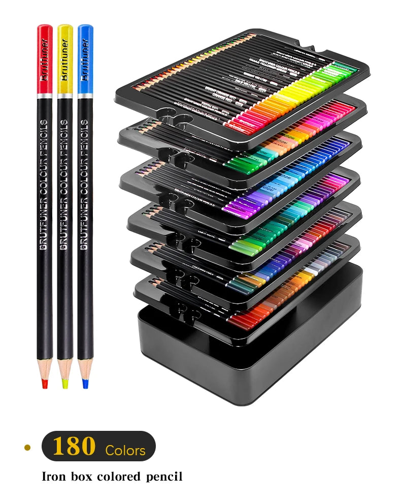 Brutfuner 48/72/120/150/160/180Colors Pencils Professional Oil Wood Soft Watercolor Pencil For School Draw Sketch Art Supplies Beauty World Shop