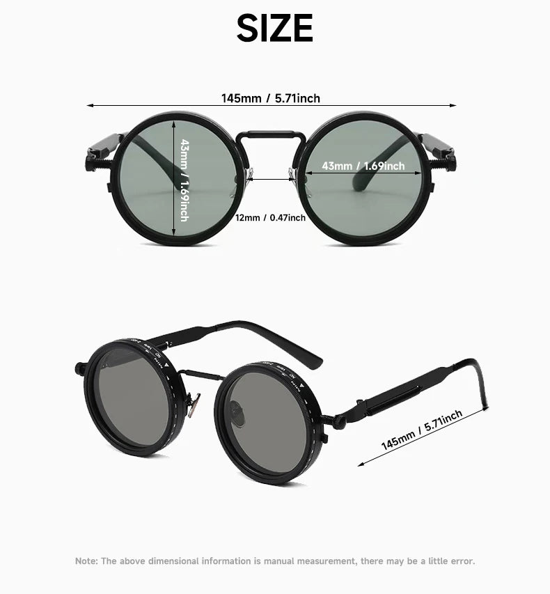 Polarized Round Sunglasses Men ND9 Adjustable Dimming Sun Glasses Women Retro Punk Fishing Eyeglasses Outdoor Shades UV400 Beauty World Shop