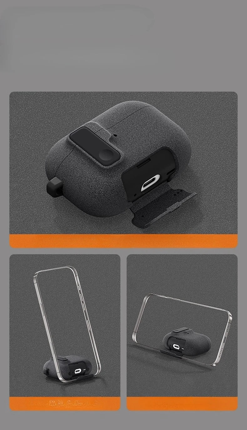 2025 Case For AirPods Pro 3 Magnetic Automatic Lock Cases Phone Stand Headphone Cover For AirPods Pro 3 Pro3 Fundas With Hook ﻿
