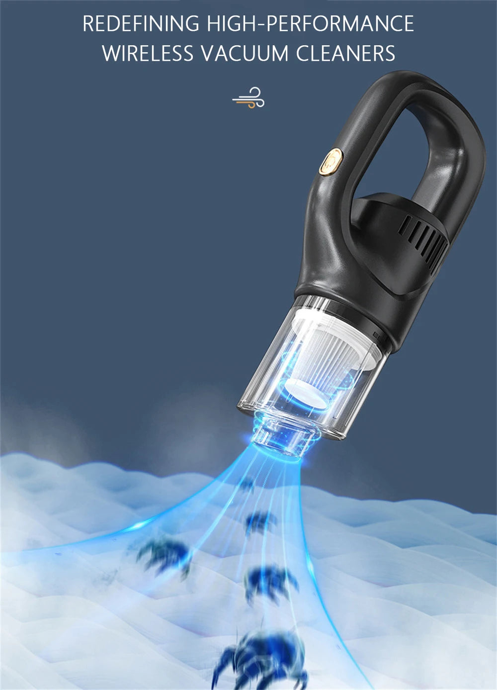 Wireless Handheld Vacuum Cleaner Cordless Handheld Chargeable Auto Vacuum for Home & Car & Pet Mini Vacuum Cleaner 50000Pa Beauty World Shop