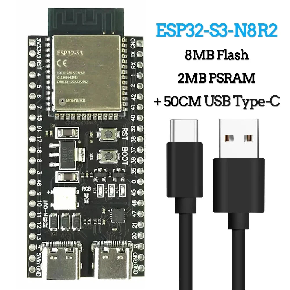 ESP32-S3 Wifi BT Module Development Board for Arduino IDE ESP32-S3-WROOM1 N16R8 N8R2 44Pin Type-C 16MB Flash 8M PSRAM ESP32 S3 Beauty World Shop