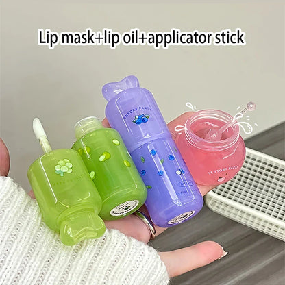 SENSORY PARTY Hydrating & Brightening Lip Mask - Deep Moisture, Lip Wrinkle Reduction, 24-Hour Hydration Lip Oil Beauty Trend Shop