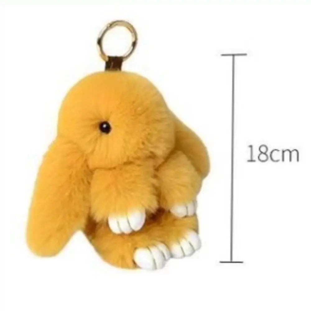 Fluffy Bunny Keychain - Plush Play Dead Rabbit Doll with Bow, Cute Animal Keychain Toy for Kids Girls, Soft Furry Gift Beauty World Shop