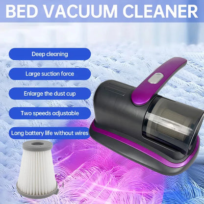 Wireless Handheld Mattress Vacuum Cleaner with UV-C Light HEPA Filter And Ultrasonic Vibration12KPa for Bed Sofa Car Seat Carpet Beauty World Shop