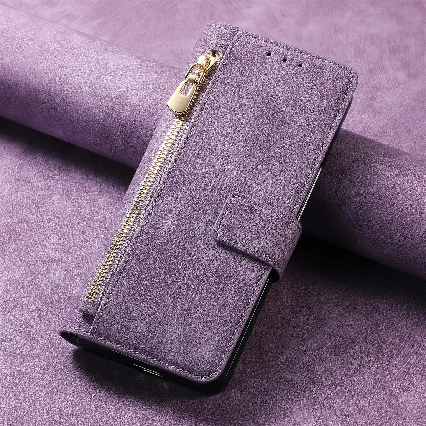 2 in 1 Magnetic Zipper Cards Solt Wallet Leather Case For Samsung Galaxy Z Fold 8 ultra 7 6 5  Wireless Charging Bag Purse Cover Beauty World Shop