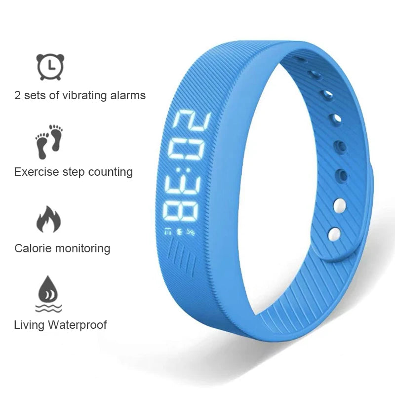 Smart Bracelet LED Digital Waterproof Smart Clock Smartband With running pedometer Monitor Smart Band Vibration Alarm Reminder Beauty World Shop