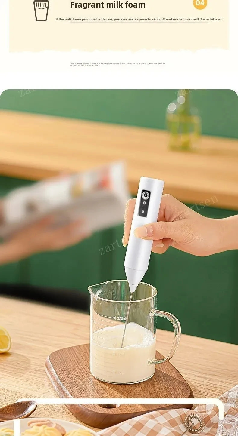 Wireless Milk Frother Electric Type-C Handheld Blender Stainless Steel Mini Coffee Maker Whisk Mixer For Coffee Cappuccino Cream Beauty World Shop