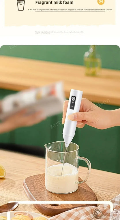 Wireless Milk Frother Electric Type-C Handheld Blender Stainless Steel Mini Coffee Maker Whisk Mixer For Coffee Cappuccino Cream Beauty World Shop