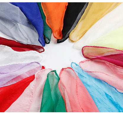 New 70X70cm Simulation Silk Scarves Women's Versatile Small Square Solid Chiffon Scarf Gauze Scarf Party Gift Beauty World Shop