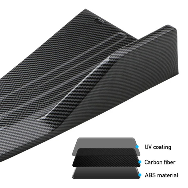 Pair Universal Car Rear Bumper Spoiler Lip Carbon Fiber Wing Trim Protection Anti-crash Diffuser Side Skirt Wrap Angle Splitter Beauty World Shop