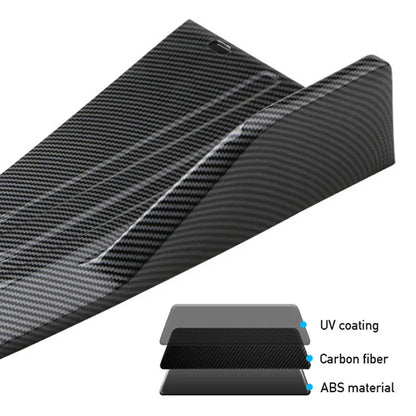 Pair Universal Car Rear Bumper Spoiler Lip Carbon Fiber Wing Trim Protection Anti-crash Diffuser Side Skirt Wrap Angle Splitter Beauty World Shop