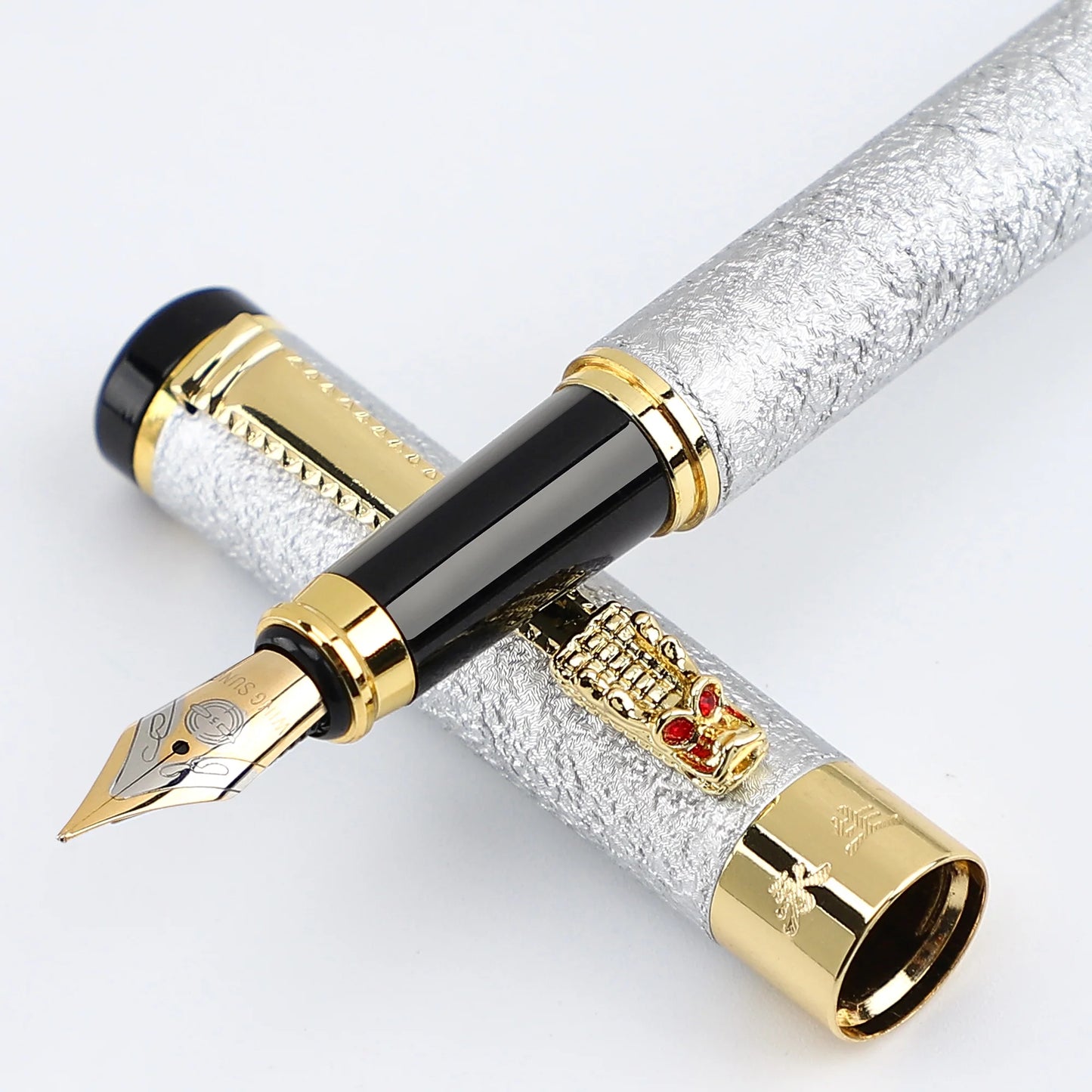 1 Pc Scrub Metal Pen, Lridium Tip Medium size 0.5mm, Office School Students for Men and Women Daily Writing Best Fountain Pen, Beauty World Shop