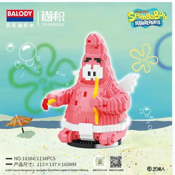 Anime SpongeBob SquarePants Micro particles Block City  Patrick Star Squidward Building Blocks Kids Toys Birthday Gifts Beauty World Shop