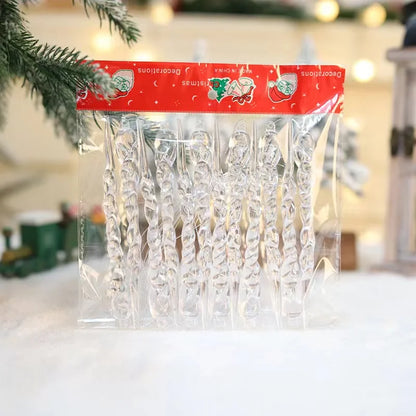 12/24/36pcs Crystal Clear Christmas Tree Ornaments Icicle Decorations For Holiday & Winter Party Decor Holiday Decorations Beauty World Shop