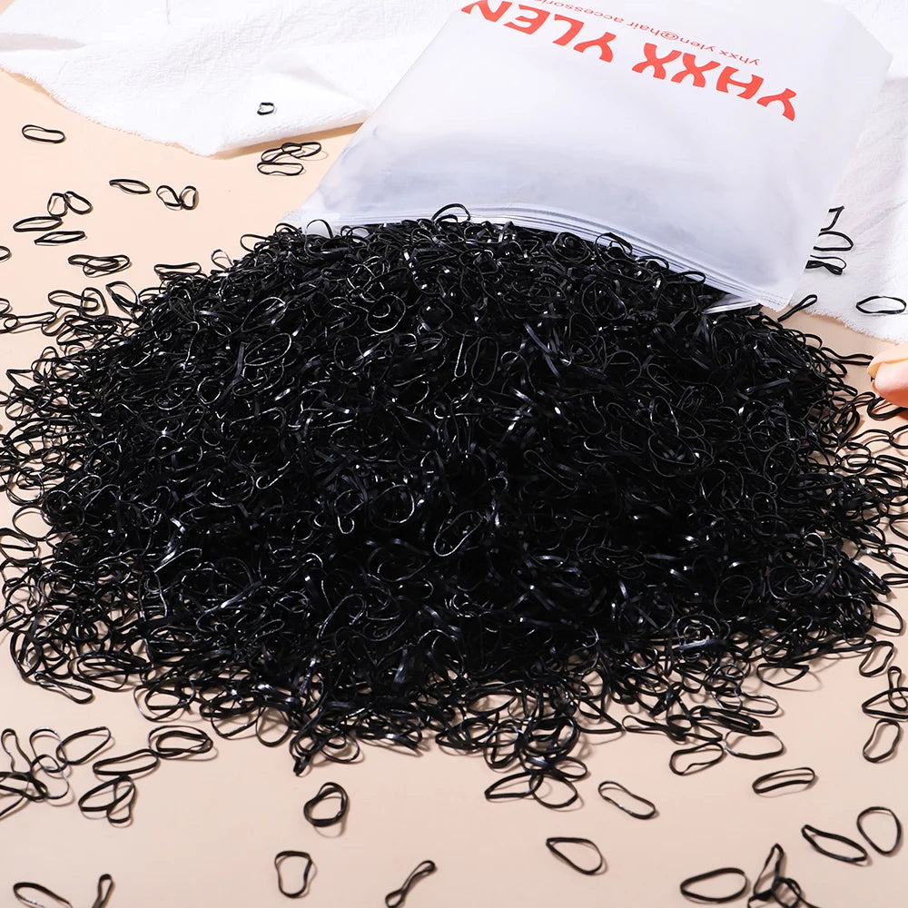 500Pcs/Set Girls Colourful Elastic Disposable Soft Rubber Band Hair Tie Headband Children Ponytail Holder Bands Kids Accessories Beauty Fashion