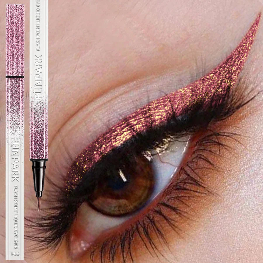 6 Color Diamond Shiny Eye Liner Eyeshadow Waterproof Quick-dry Silver Gold Metellic Pearlescent Liquid Eyeliner Makeup Gilfts Beauty Trend Shop