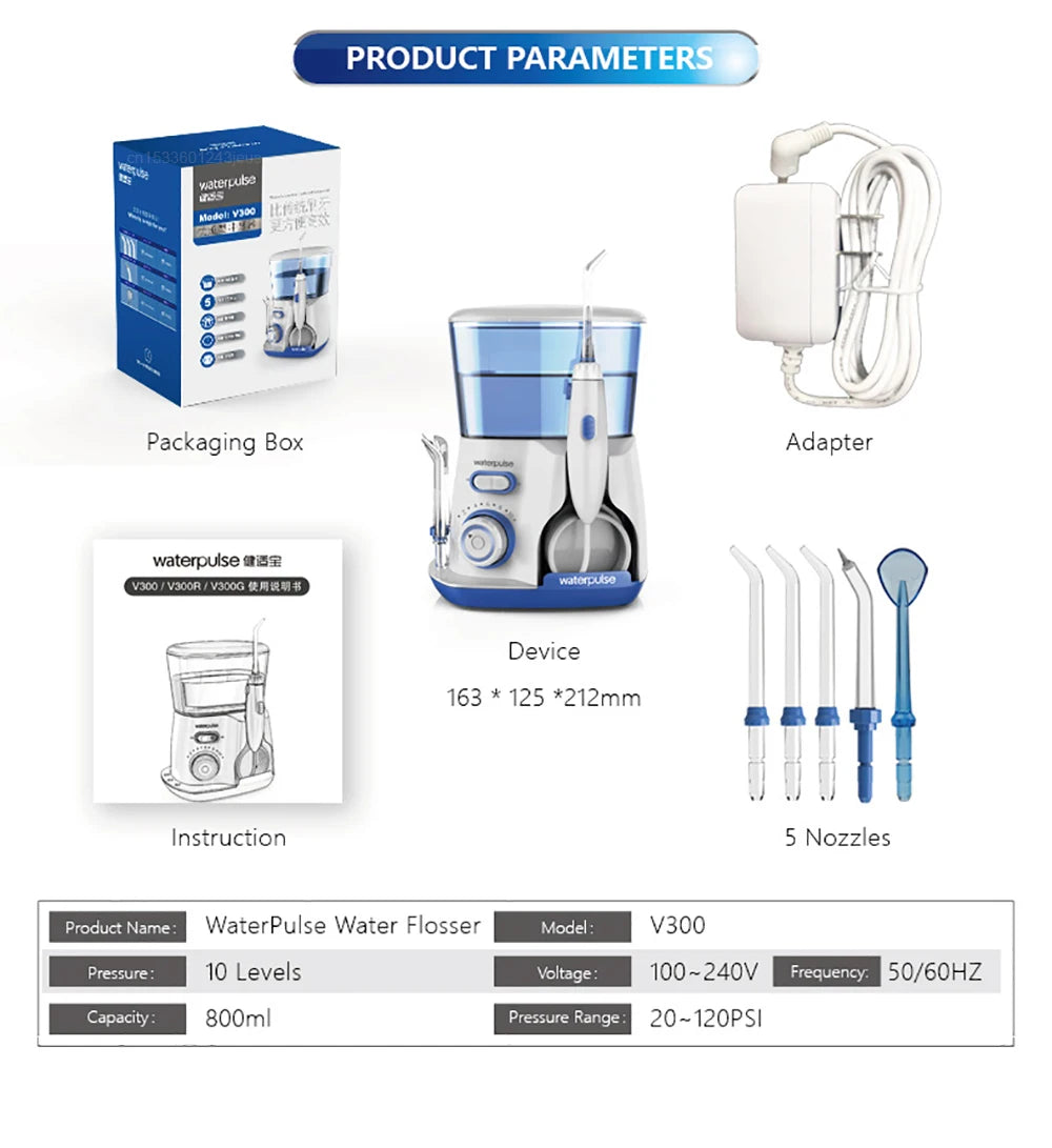 Oral Irrigator Dental Water Flosser for Teeth High Pressure Electric Dental Irrigator Water Flosser Mouth Washing Machine 800ML Beauty World Shop
