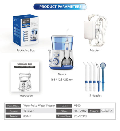 Oral Irrigator Dental Water Flosser for Teeth High Pressure Electric Dental Irrigator Water Flosser Mouth Washing Machine 800ML Beauty World Shop