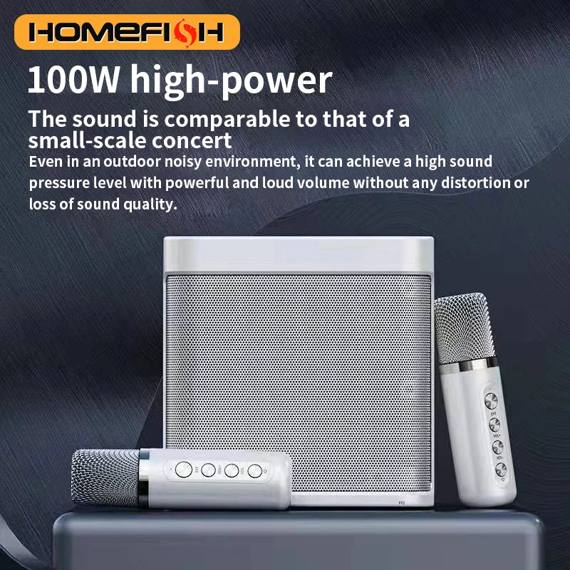 YS203 Portable Bluetooth Speaker, dual-microphone wireless Karaoke all-in-one machine, outdoor family party Bluetooth speaker