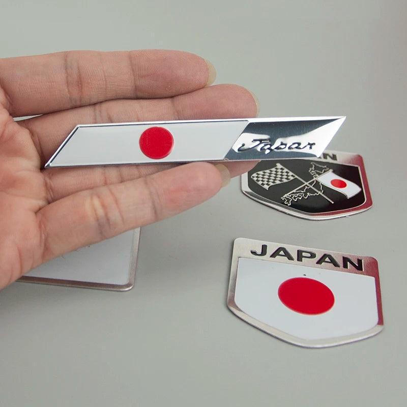 1pcs Metal Car Stickers Multi-style Japan National Flag Motorbike Universally self-adhesive Decoration Styling Emblem Beauty World Shop