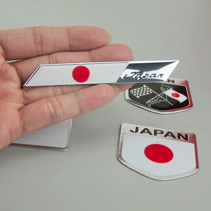 1pcs Metal Car Stickers Multi-style Japan National Flag Motorbike Universally self-adhesive Decoration Styling Emblem Beauty World Shop