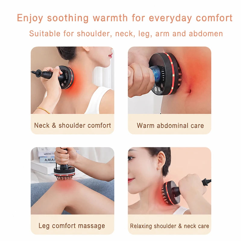 Electric Gua Sha Massager, Heating Body Massage Brush for Neck, Shoulder, Back, Legs and Abdomen, Portable Warm Massage Device f Beauty World Shop