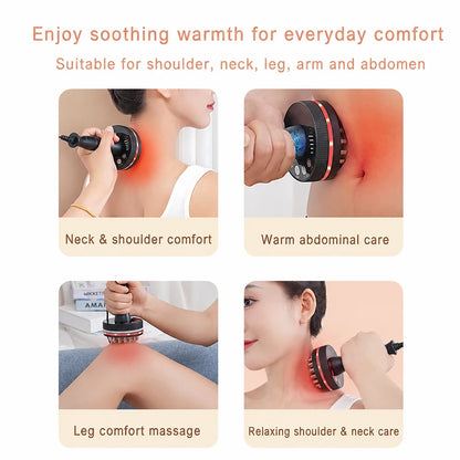 Electric Gua Sha Massager, Heating Body Massage Brush for Neck, Shoulder, Back, Legs and Abdomen, Portable Warm Massage Device f Beauty World Shop
