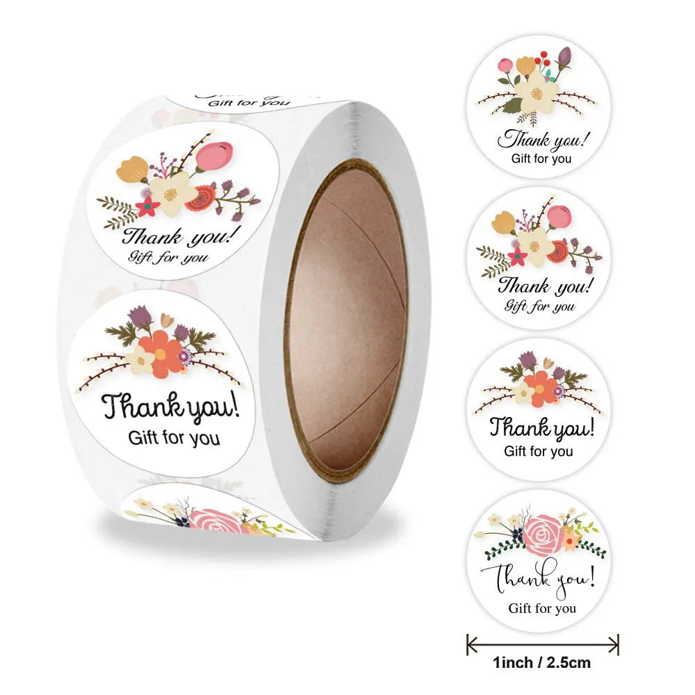 100-500pcs Free Gift Letters Labels Sticker Stationary Supplies Pink Thank You Sticker for Small Business Package Card 1 inch Beauty World Shop