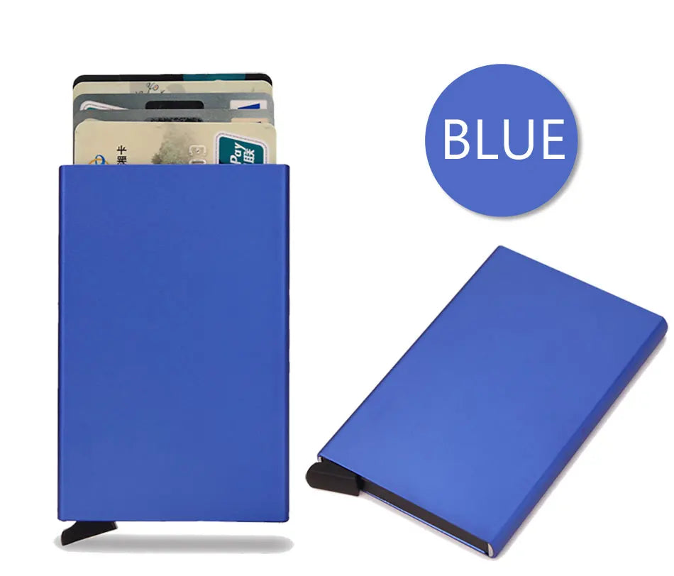 Rfid Smart Wallet Card Holder Metal Thin Slim Men Women Wallets Pop Up Minimalist Wallet Small Black Purse Vallet Walets for Men Beauty World Shop
