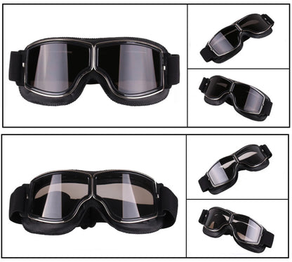Motorcycle Glasses Windproof Motorcycle Helmet Glasses Sunglasses Retro Universal Folding Leather Retro Motorcycle Accessories Beauty World Shop