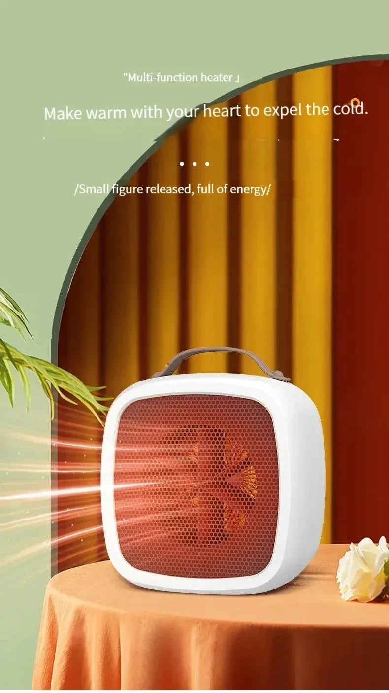 Portable Electric Heater Small Space 500W Fast Heating Lightweight Desktop Warm Air Heater Indoor Office Warmer Fan
