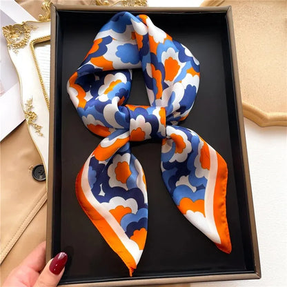 Luxury Print imitation Silk Square Scarf Women Spring Neck Tie Shawl Wraps Female Hair Hand Wrist Headkercheif Hijab Bandana Beauty World Shop