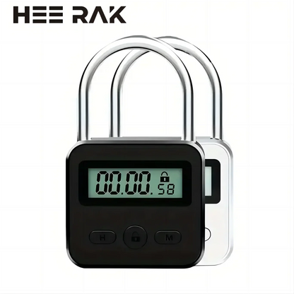 Timer Padlock LCD HD Display Add Backlight Zinc Alloy 99 Hours Max Timing Super Long Standby Anti-addiction Electronic Lock Beauty Trend Shop