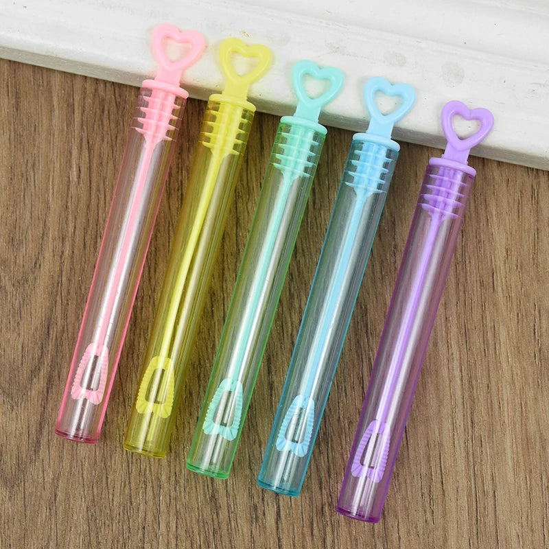 10-50pcs Colorful Bubble Soap Bottle Heart Wand Empty Tube Kids Birthday Party Favors Pinata Filler Toys Wedding Gifts for Guest Beauty World Shop