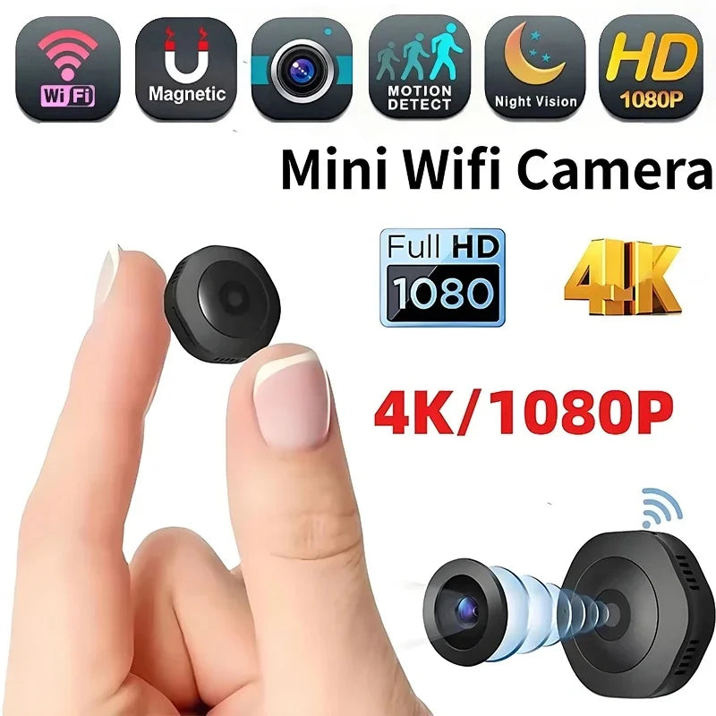 New 4K HD Mini Wireless Camera Portable Cam Night Vision Camcorder WiFi Remote Monitor Video Voice Recorder Security Camera Beauty World Shop