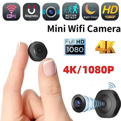 New 4K HD Mini Wireless Camera Portable Cam Night Vision Camcorder WiFi Remote Monitor Video Voice Recorder Security Camera Beauty World Shop