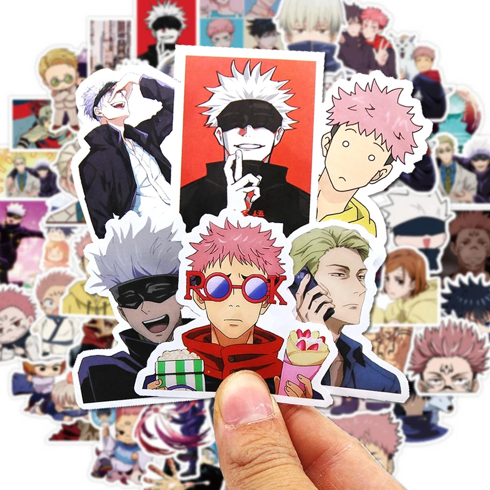 30/60/180pcs Cartoon Jujutsu Kaisen Stickers Cute Decals Toy Stationery Guitar Phone Bicycle Laptop Luggage Car Graffiti Kids Beauty World Shop