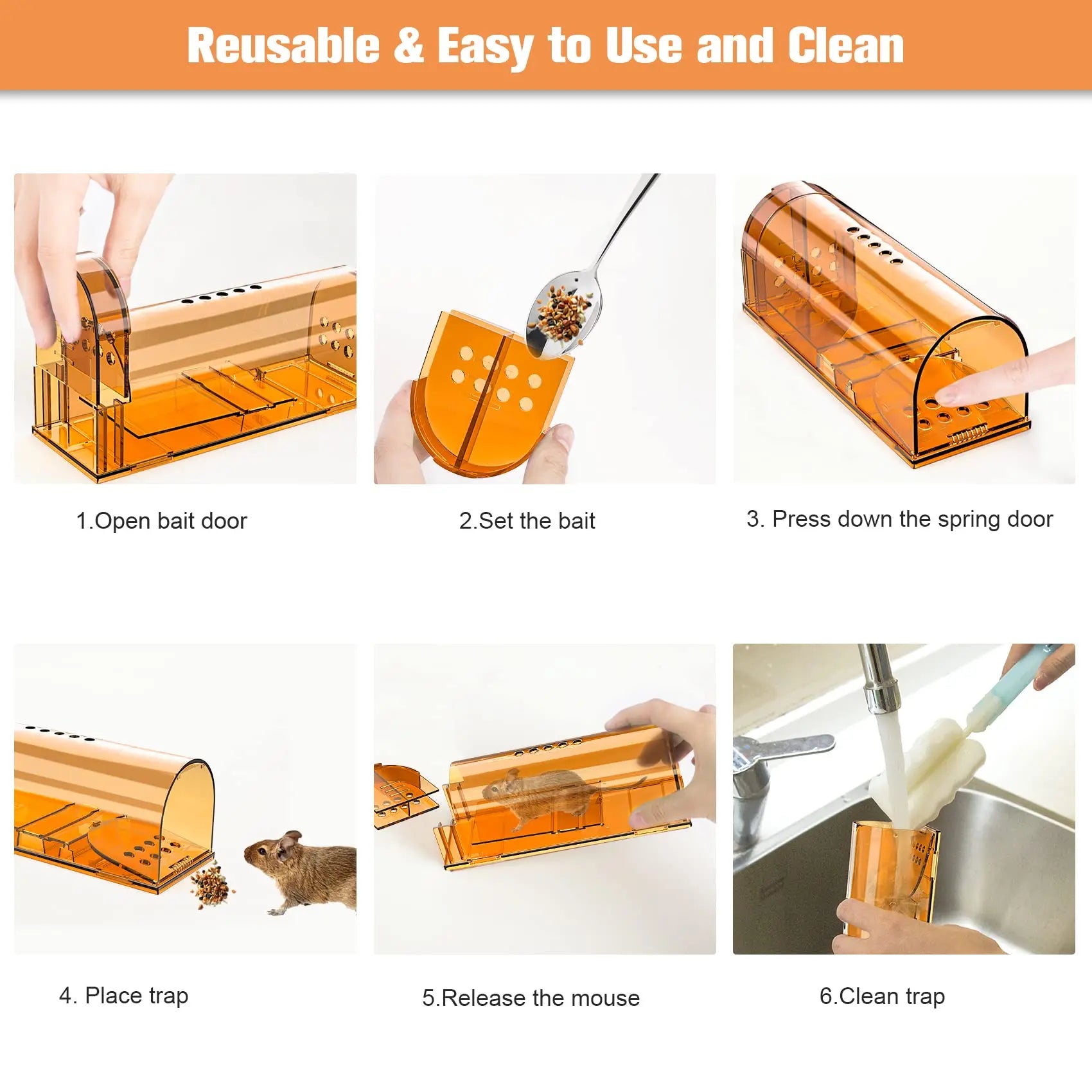 1Pc Mouse Trap Cage No Kill Animal Pet Control Cage Reusable Mice Rodent Catcher Rat Trap Beauty World Shop