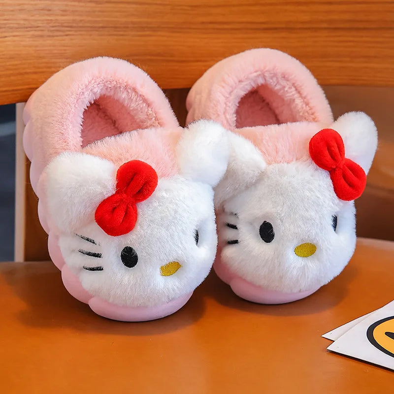 Kawaii Pikachu Figure Cotton Slippers Cover Heel Anime Peripheral Cute Cartoon Flat Autumn/Winter Plush Slippers Christmas Gifts Beauty World Shop
