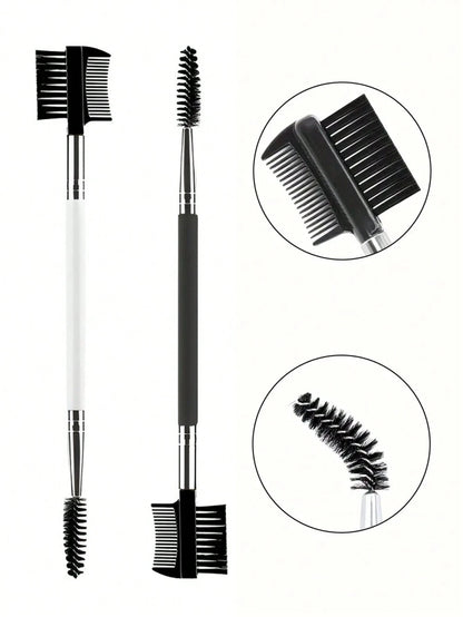 1/2/5PCS 3 Head Eyebrow Eyelash Shaper Double Head Brush Makeup Grooming Tool Cosmetic With 3 Different Spoolie Brushes Beauty World Shop