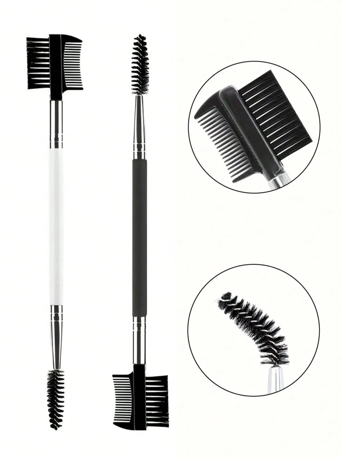 1/2/5PCS 3 Head Eyebrow Eyelash Shaper Double Head Brush Makeup Grooming Tool Cosmetic With 3 Different Spoolie Brushes Beauty World Shop