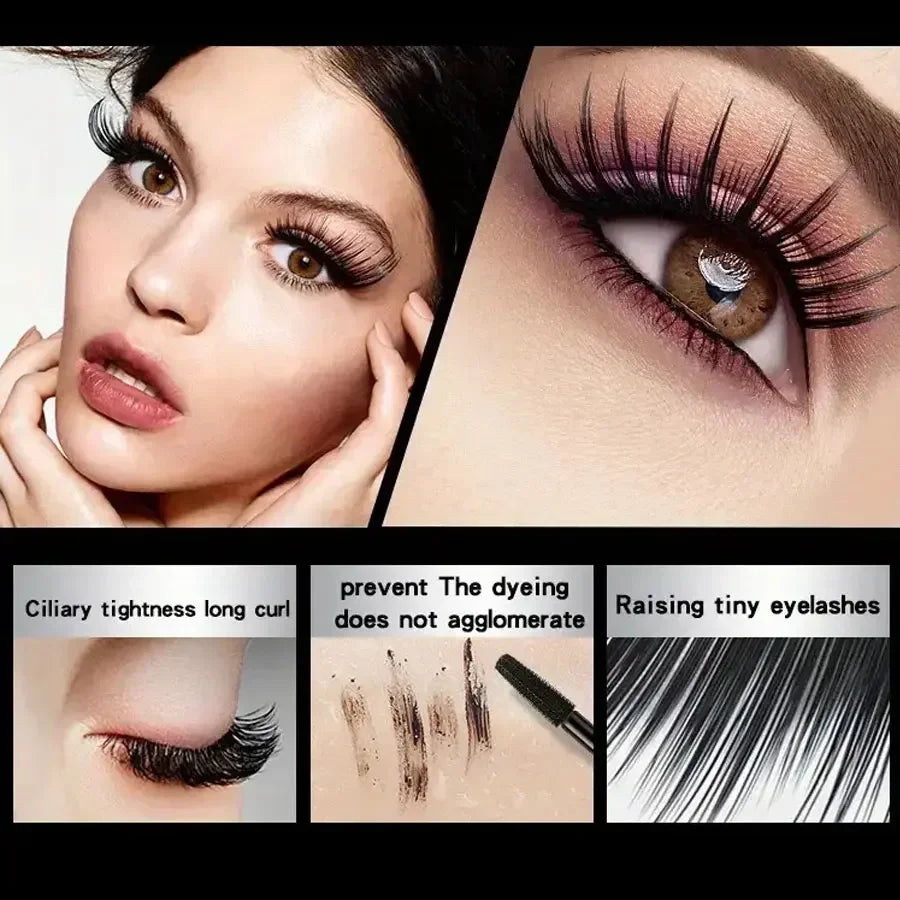 Waterproof 4D Mascara Thick Long Smudge-proof Plump Encrypted Long-lasting Curling Large Eye Makeup Makeup Tools Beauty Trend Shop