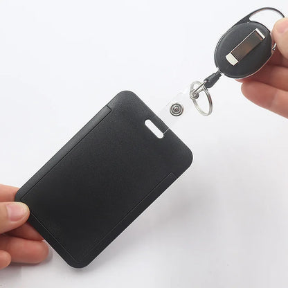 3 pieces/1 piece - High end retractable black work card holder, student meal card holder Beauty World Shop