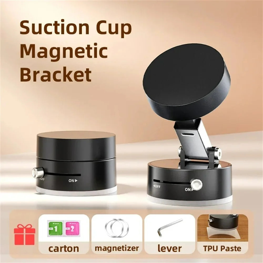 Foldable Phone Stand Strong Magnetic Car Phone Holder Dashboard Phone Holder 360° Rotating Vacuum Suction Cup GPS Bracket in Car Beauty World Shop