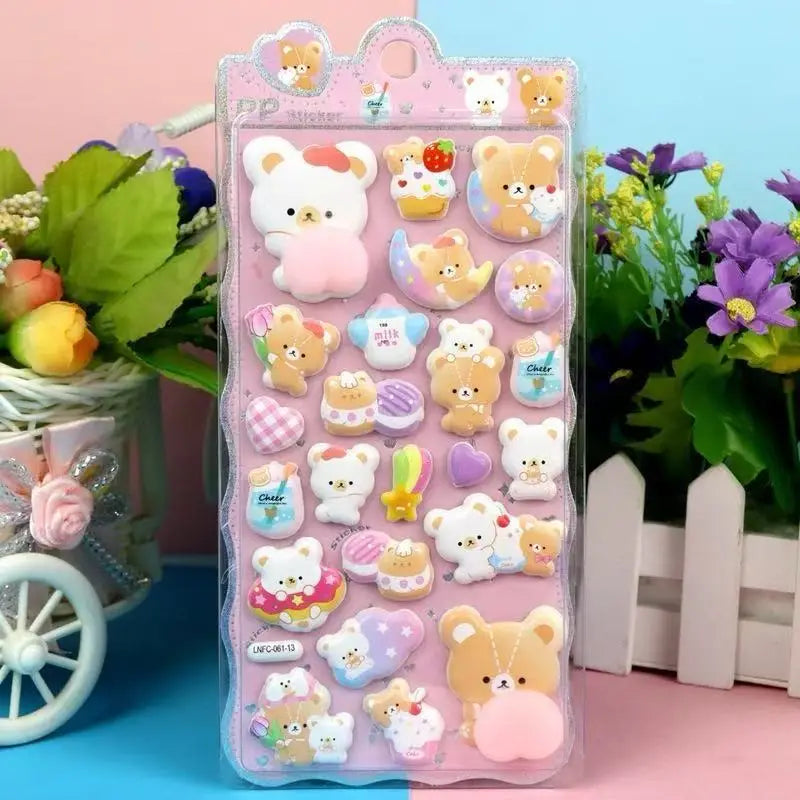 1 Sheet 3D Cute Animal Butt Stickers, Stress Relief Puffy Squishy Sticker for DIY Scrapbook Guitar Phone Case Laptop Decal Beauty World Shop