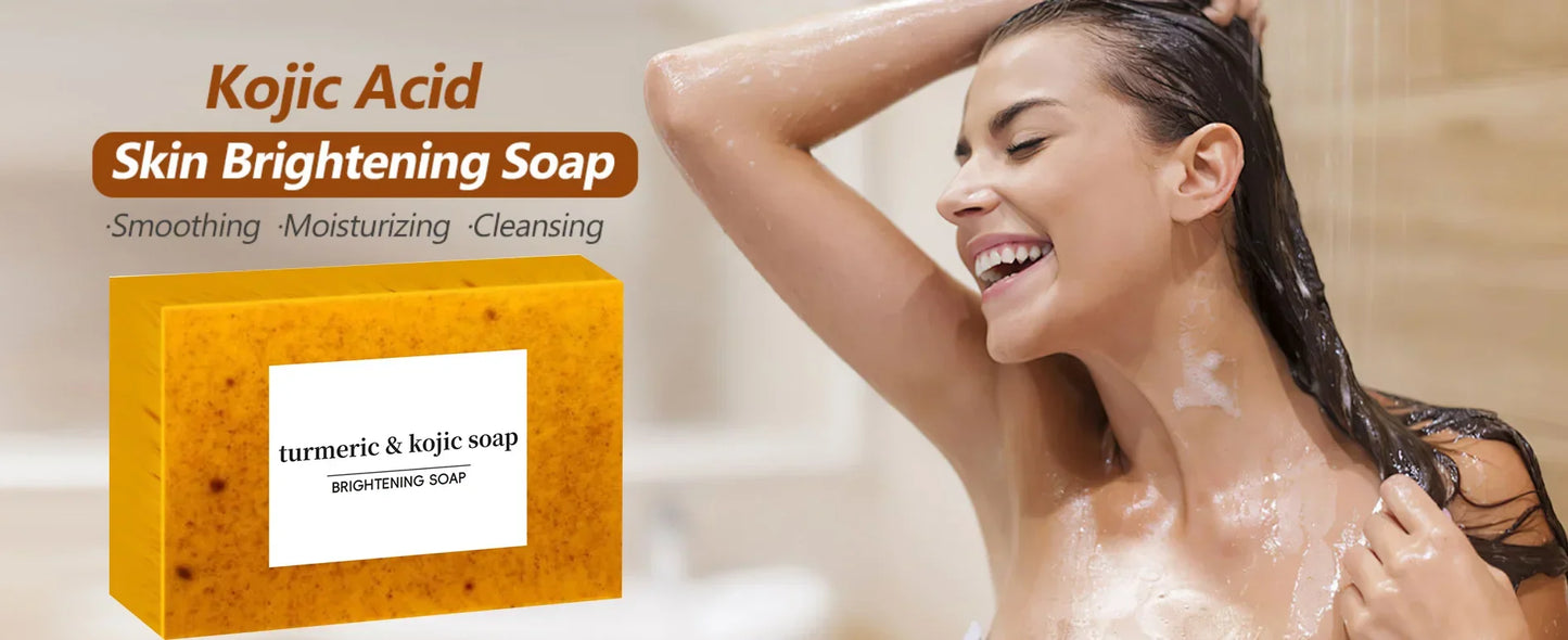 Turmeric Kojic Acid Glow Soap Dark Spot Acne Removal Even Skin Tone Mositen Smooth Skin Deep Cleansing Handmade Soap Beauty Trend Shop